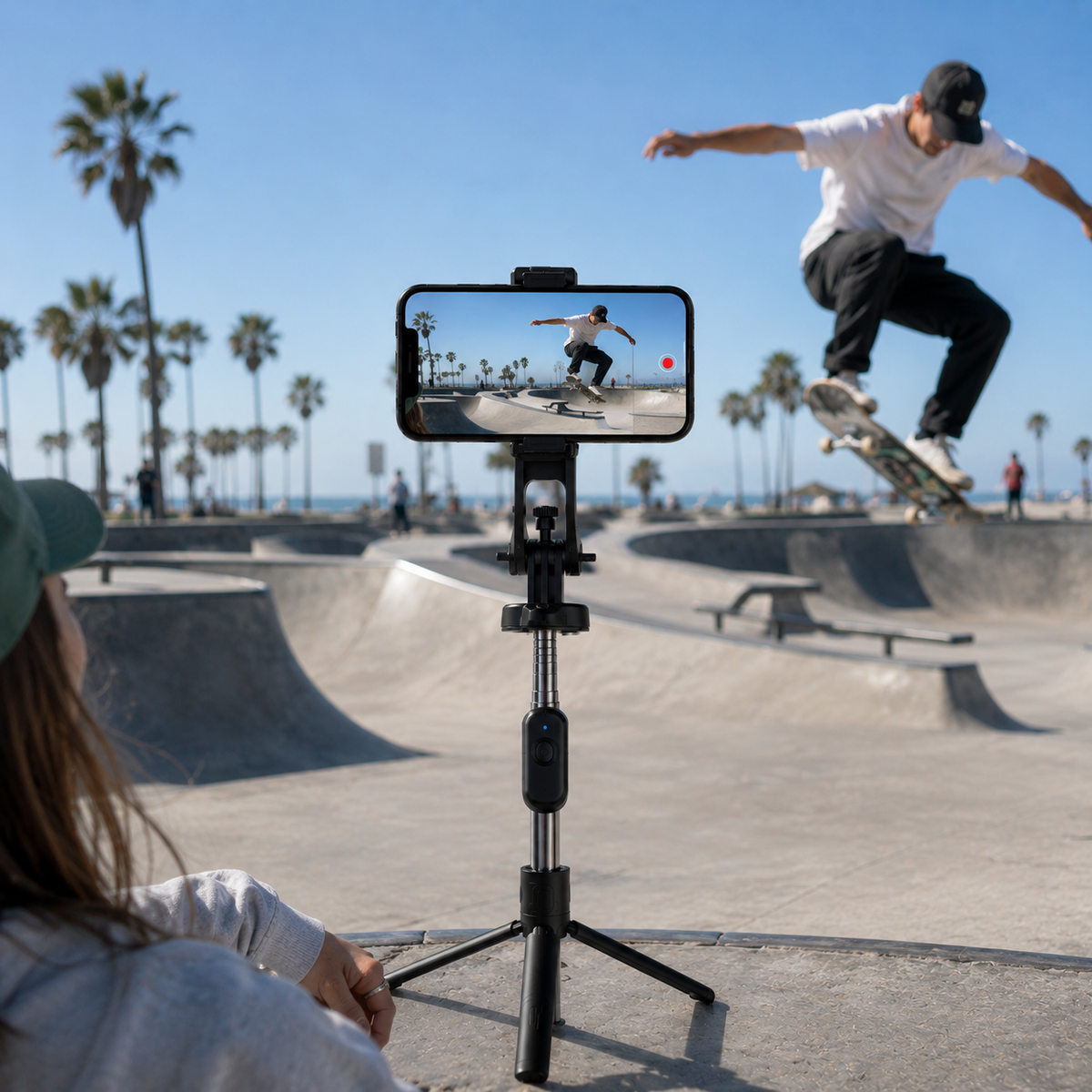 Extendable Selfie Stick Tripod with Bluetooth Remote